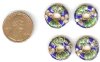 4 16x5mm Dark Blue Cloisonné Donuts